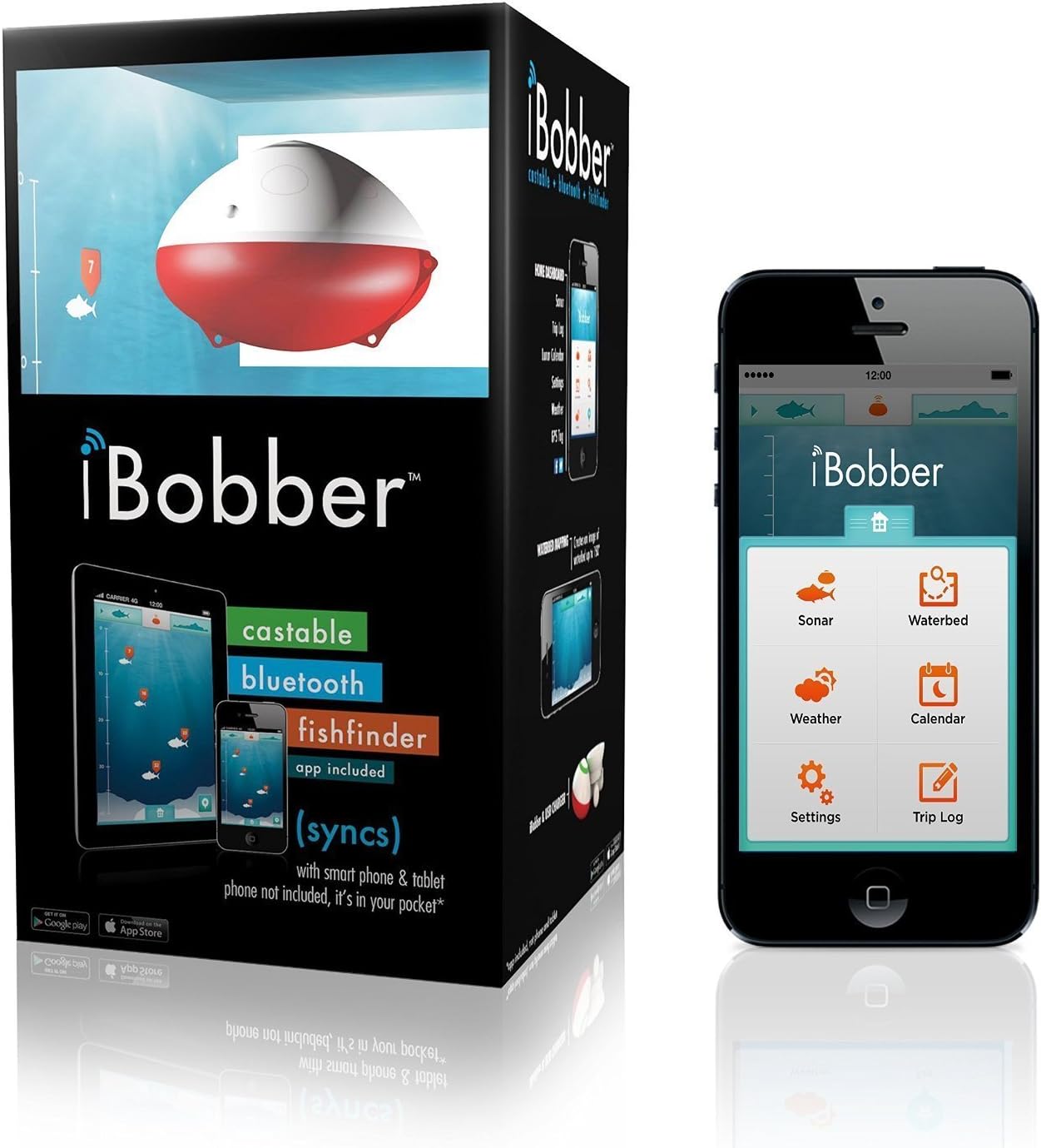 iBobber Portable Wireless Bluetooth Fish Finder Depth Finder