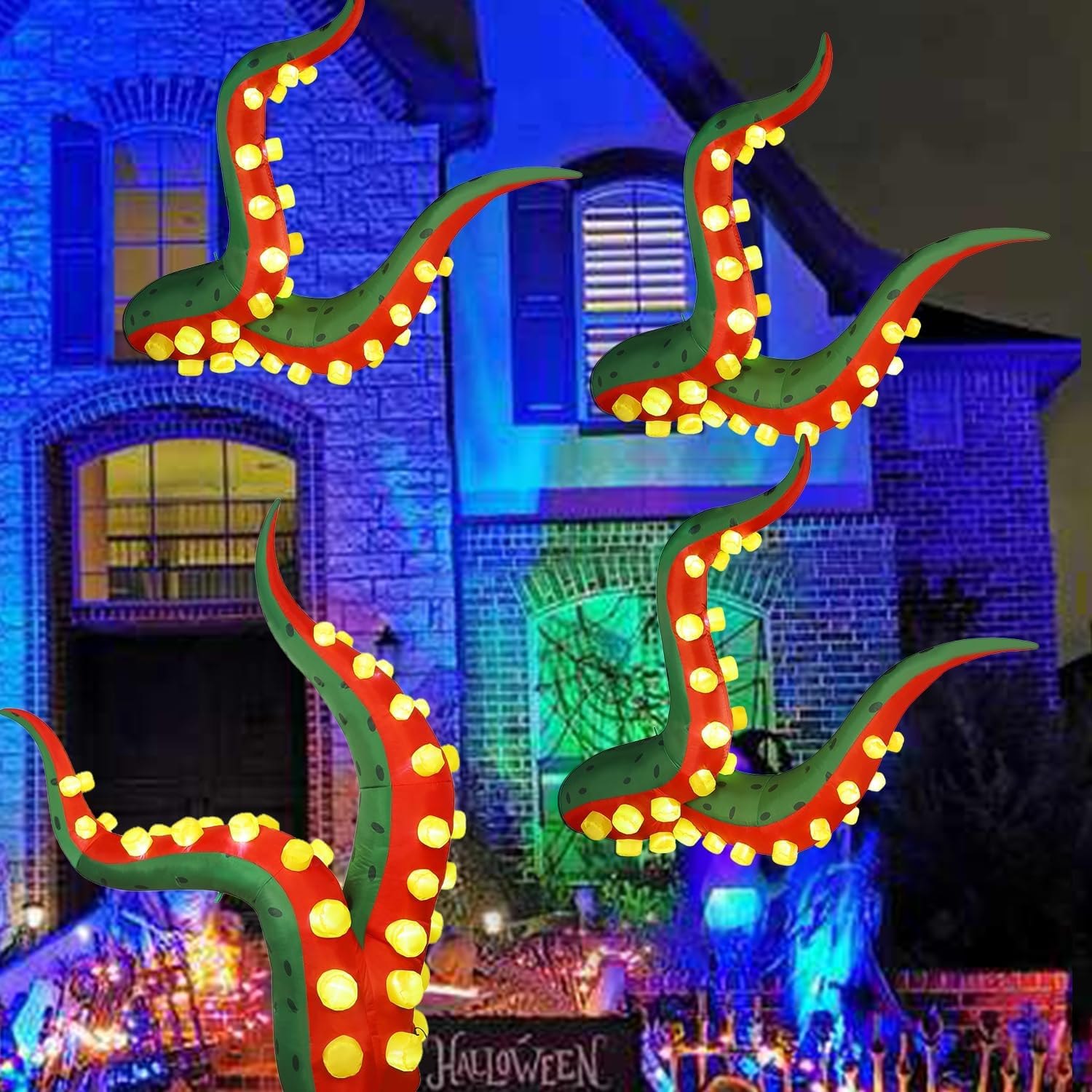 Juegoal 4-Pack Halloween Inflatable Lighted Tentacles 