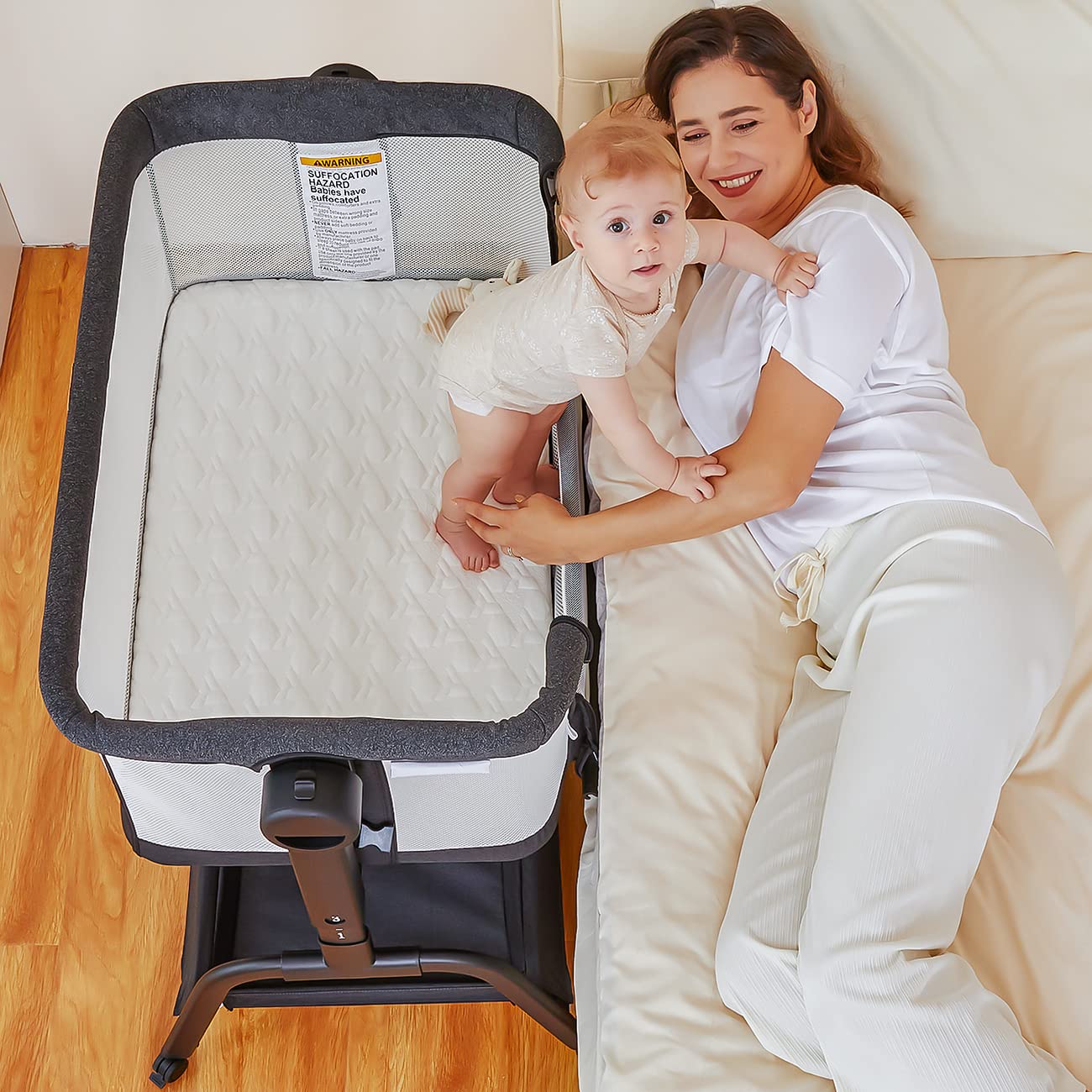 BabyBond Baby Bassinet: 3-in-1 Cradle with Adjustable Height 