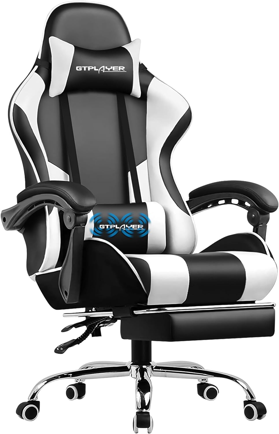 GTPLAYER Gaming Chair with Footrest and Lumbar Support 