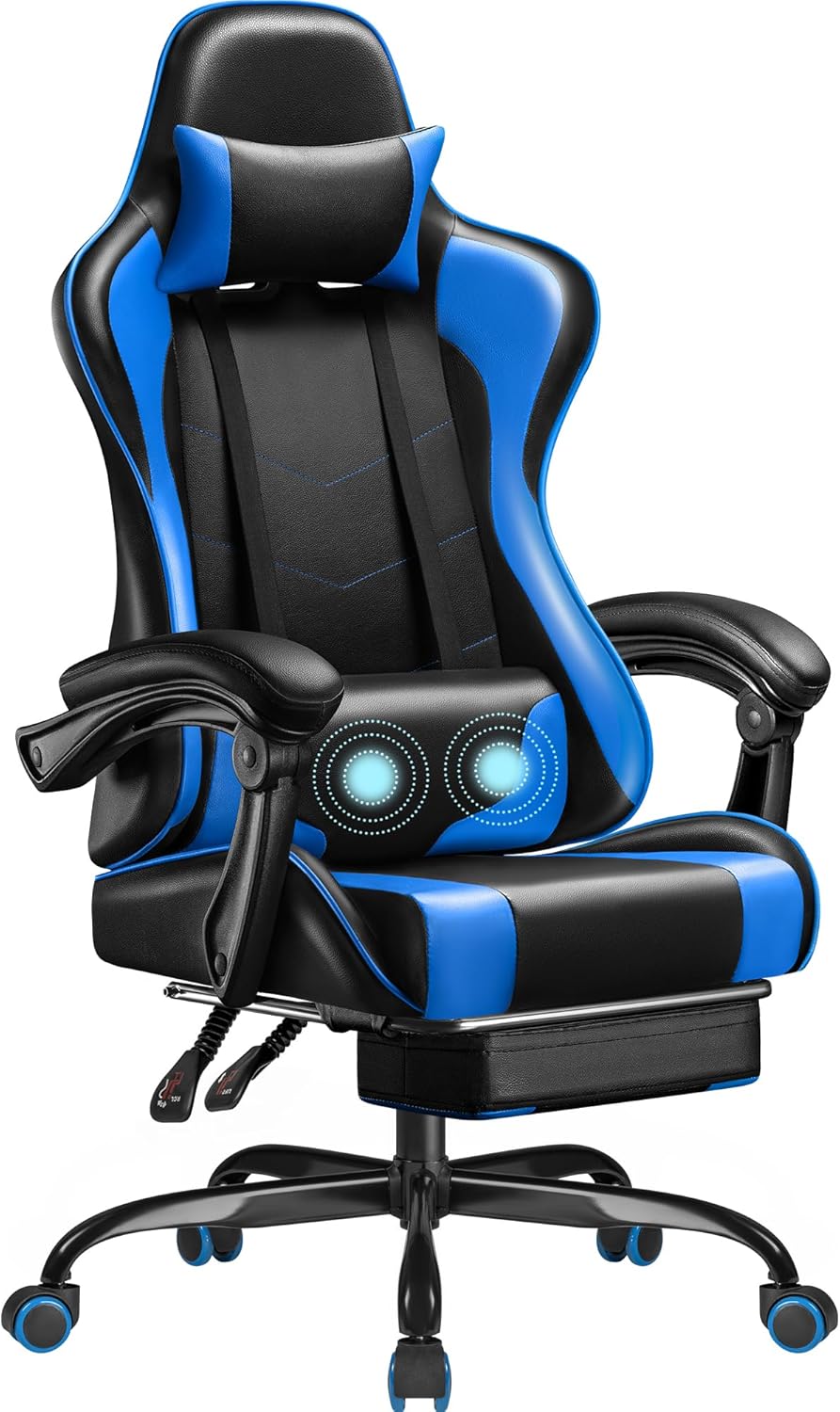  Homall Gaming Chair with Footrest and Massage Lumbar Support 