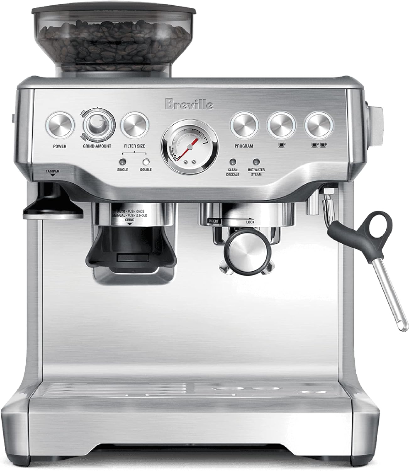 Breville BES870XL Espresso Machine, One Size, Brushed Stainless Steel 