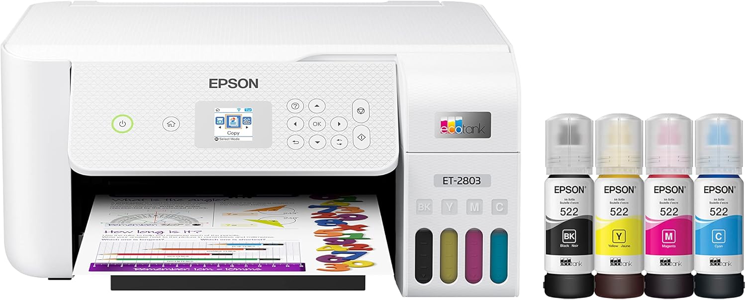 Epson EcoTank ET-2803 Wireless Color All-in-One Supertank Printer 