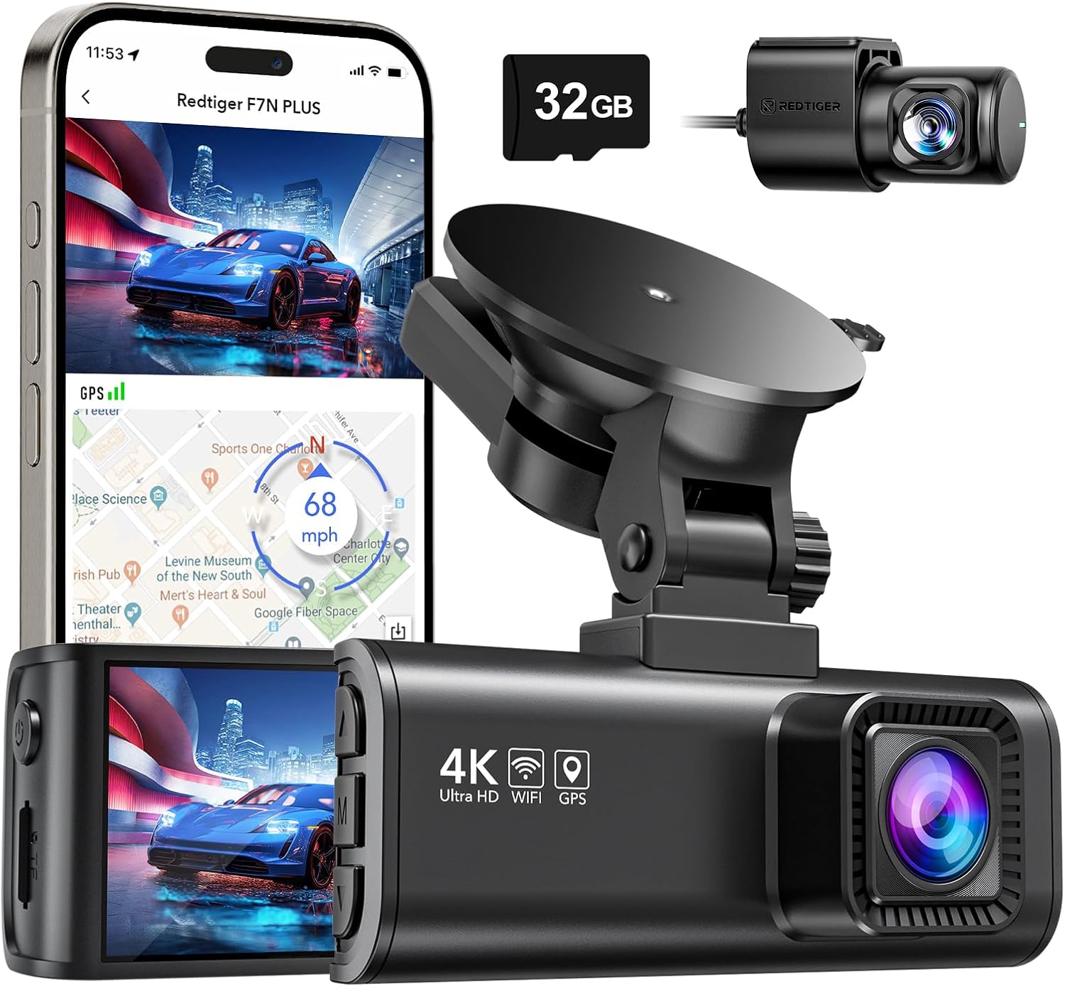 REDTIGER 4K/2.5K Full HD Dash Camera with WiFi GPS