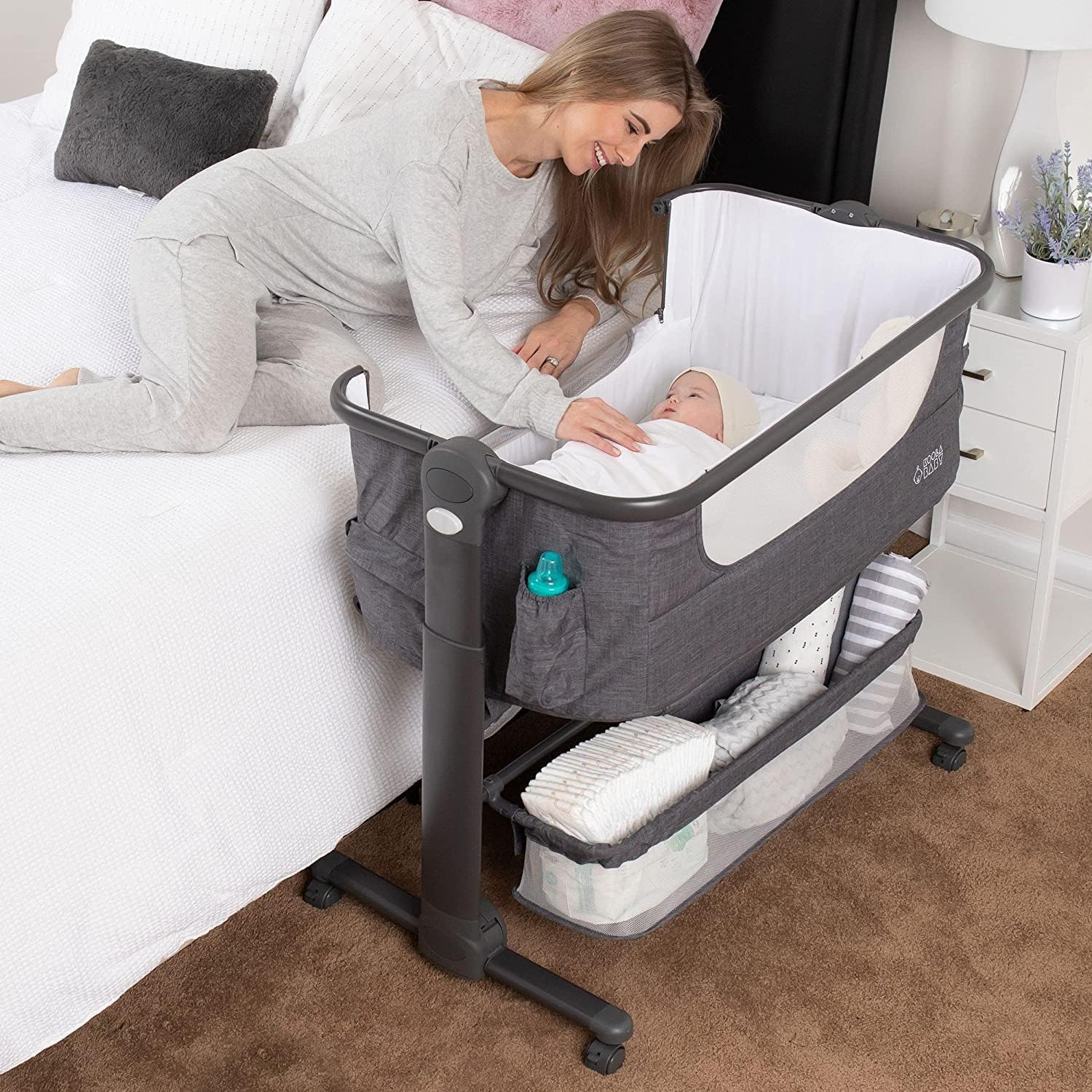 KoolerThings Baby Bassinet with Storage Basket 