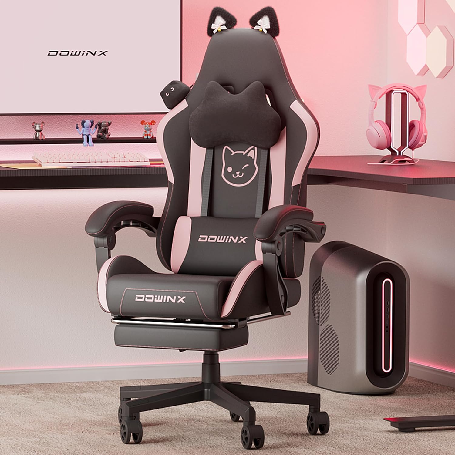 Dowinx Gaming Chair Cute with Cat Ears 