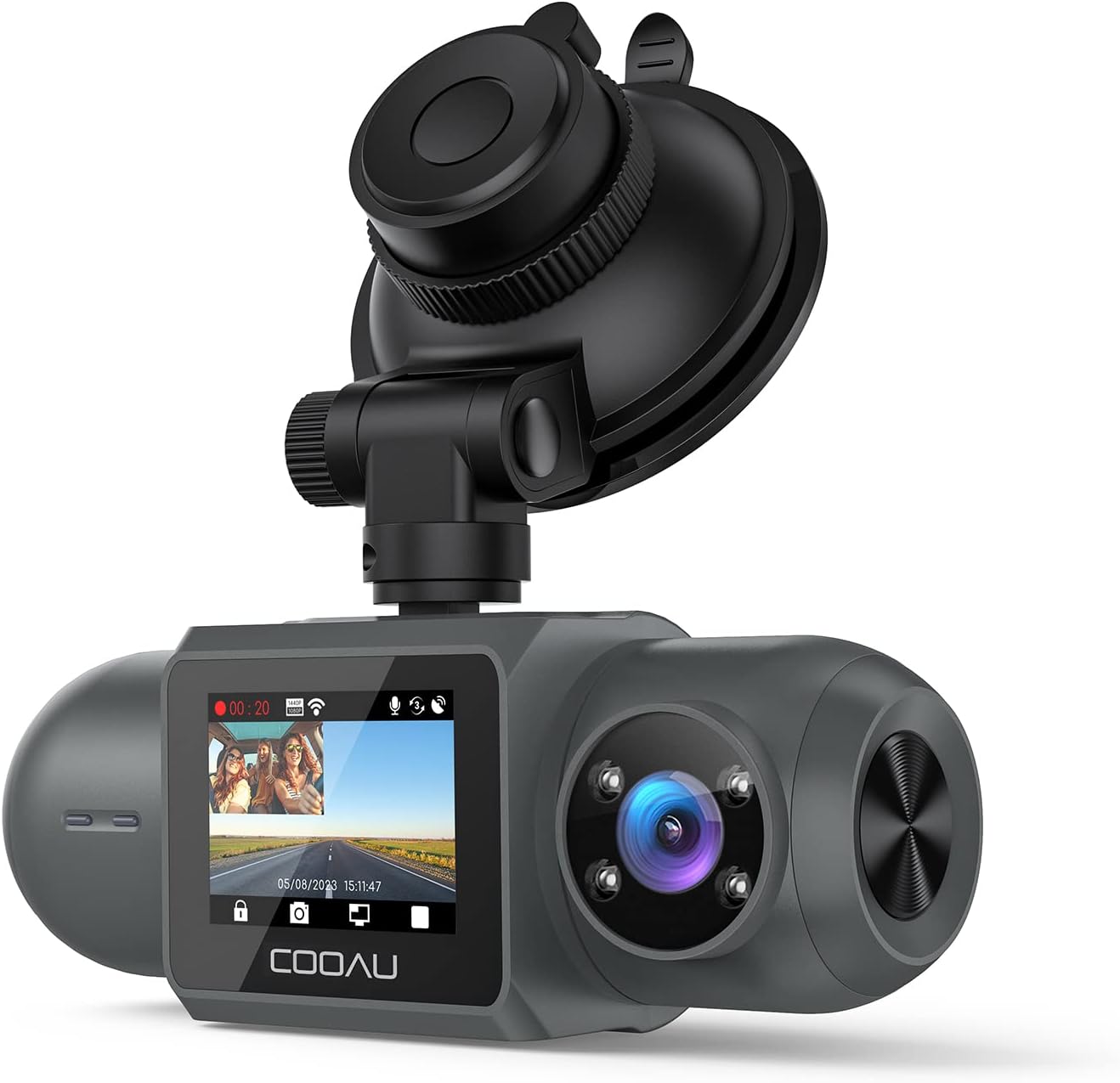 COOAU D30S 4K Dash Cam with Infrared Night Vision