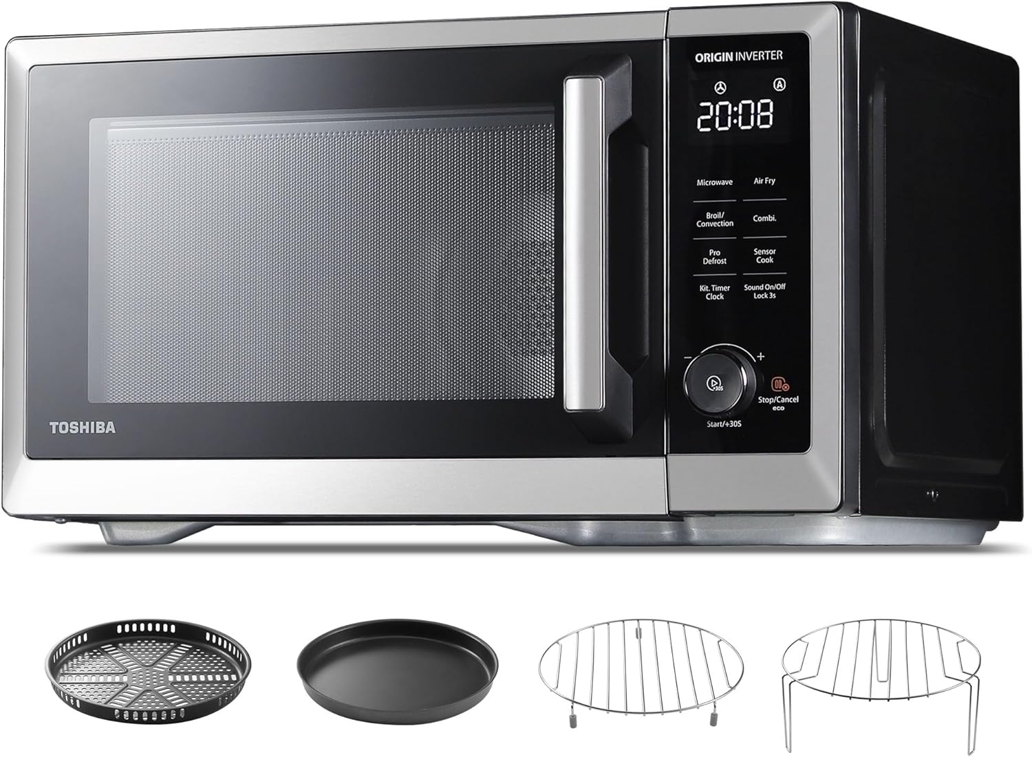 TOSHIBA Countertop Microwave Oven Air Fryer Combo – 1.0 cu.ft, 1000W 